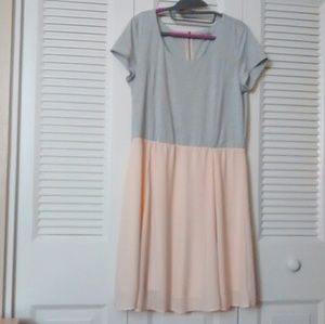 Gray and blush dress downeast, nwot, short sleeves